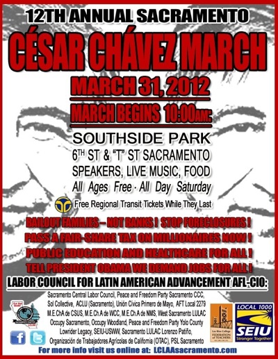 Cesar Chavez March Sacramento 2012 flyer